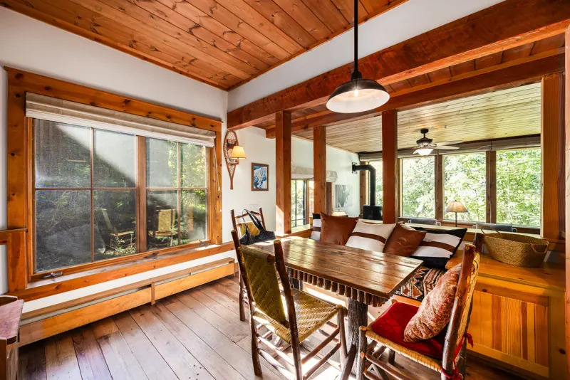 Wood dining table for the group in the Sundance ski condo