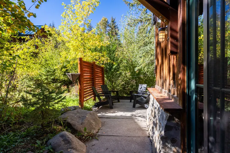 Path to the creek-side patio